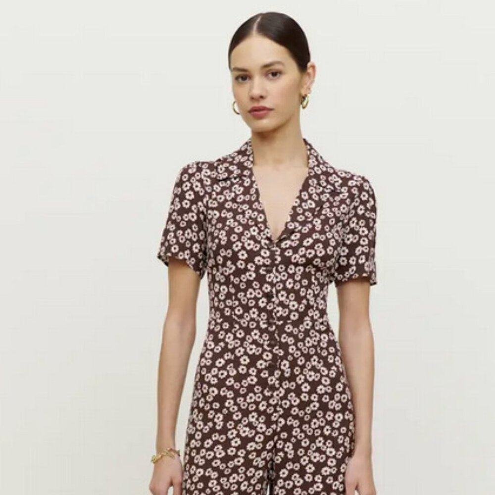 Reformation Bev Jumpsuit Maple - Size 2